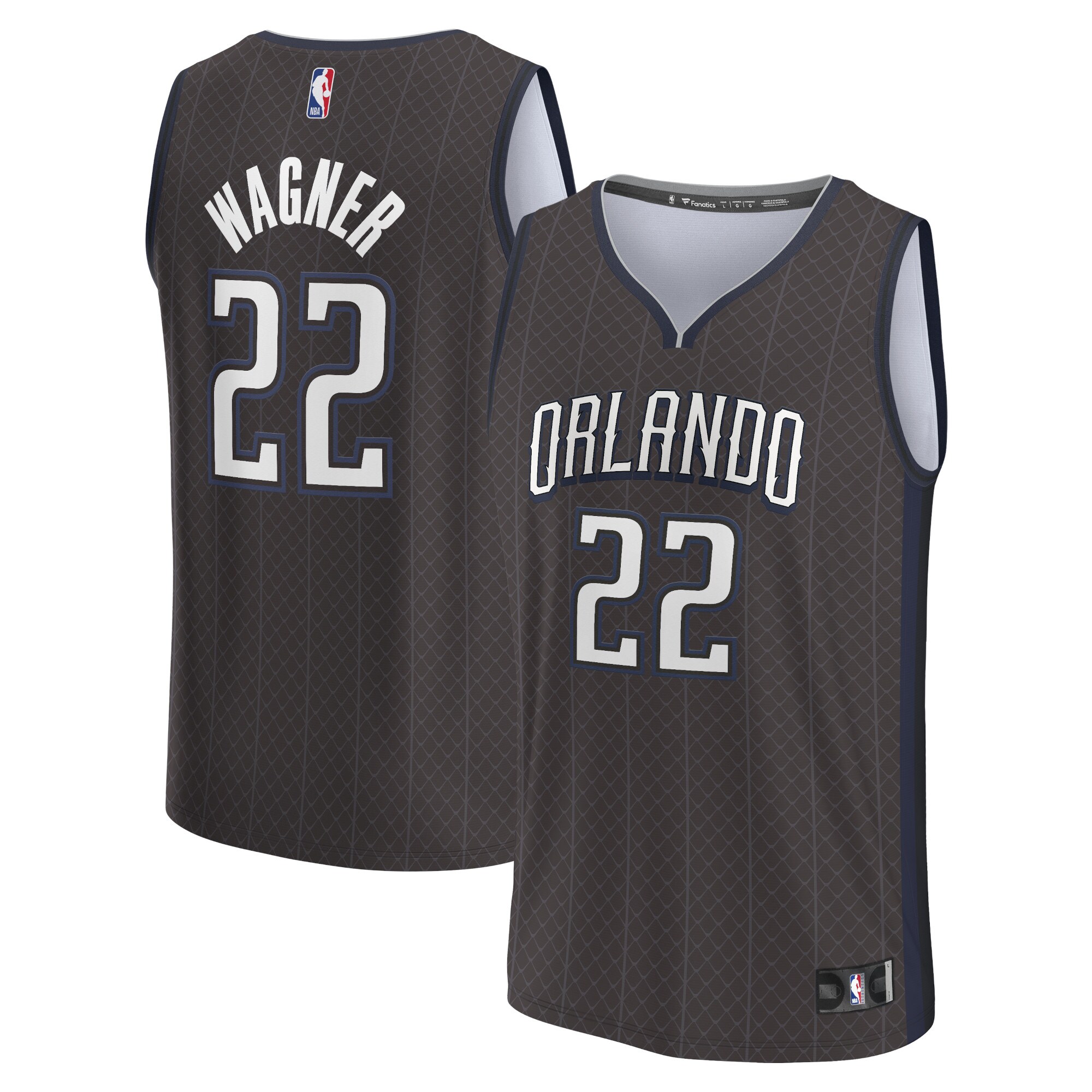 Alternative view of Franz Wagner Orlando Magic Fanatics Branded 2022/23 Fastbreak Jersey - City Edition - Black