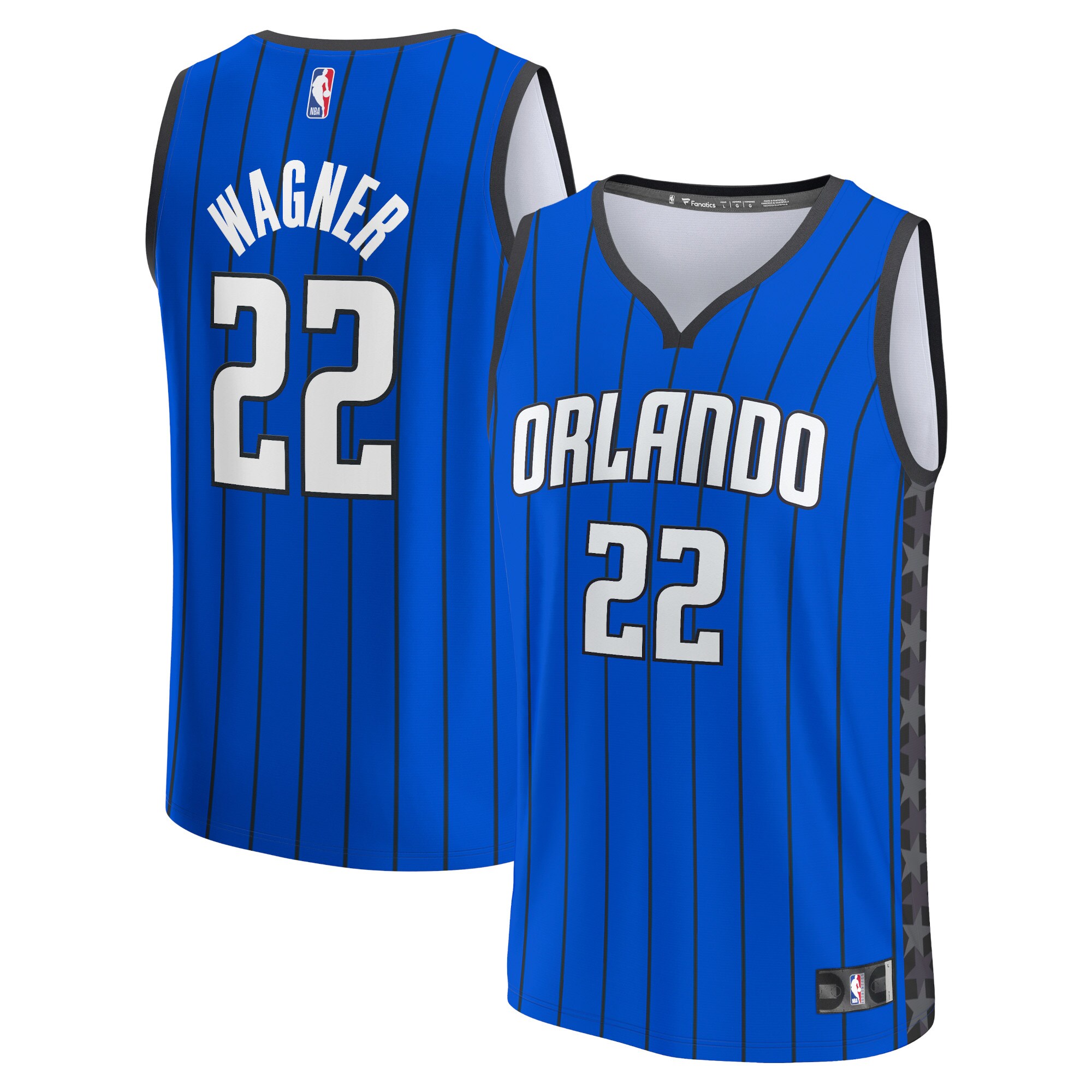 Alternative view of Franz Wagner Orlando Magic Fanatics Branded Fast Break Replica Player Jersey - Statement Edition - Blue
