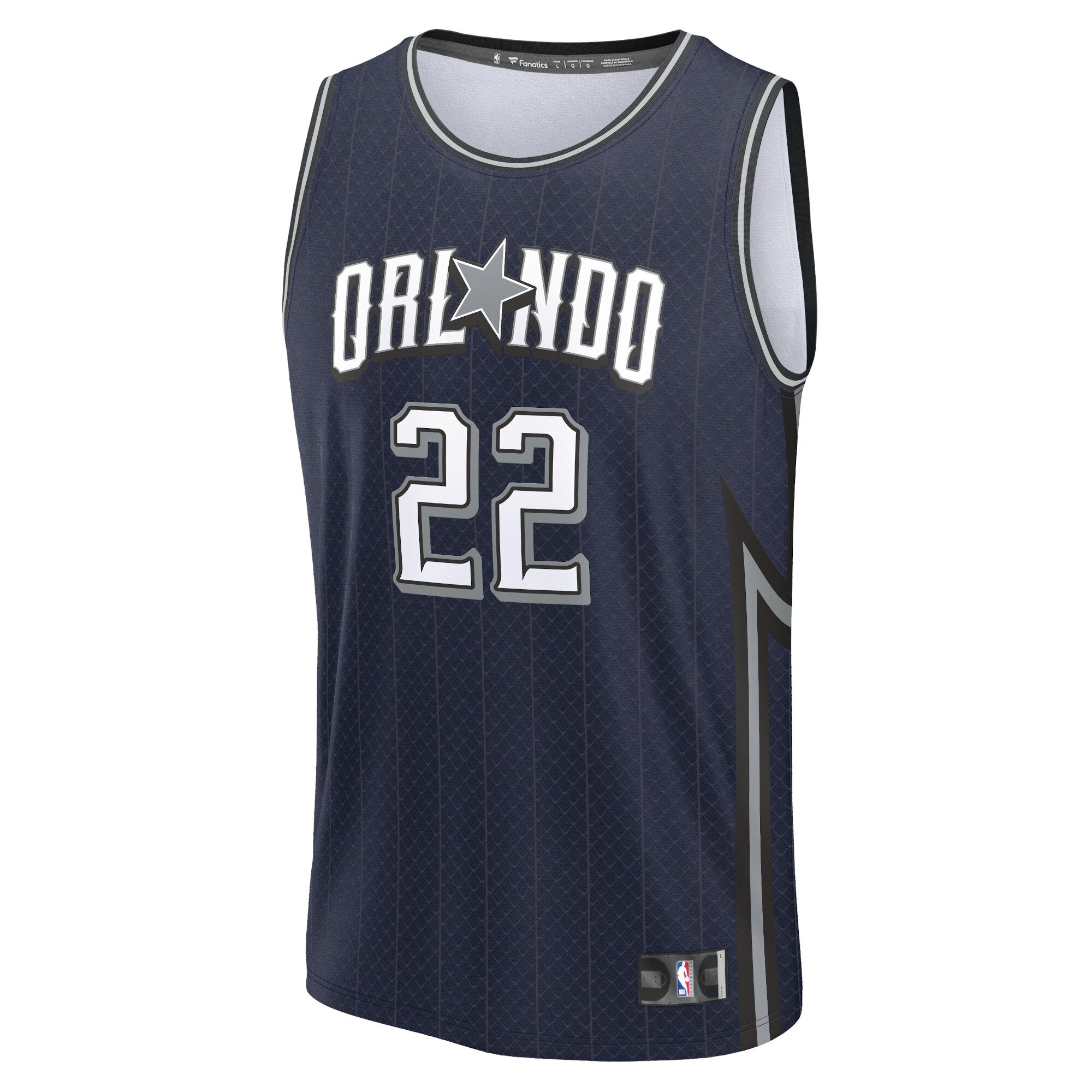 Alternative view of Franz Wagner Orlando Magic Fanatics Fast Break Jersey - Navy - City Edition