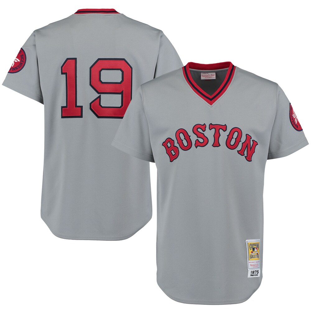 Fred Lynn 1975 Boston Red Sox Mitchell & Ness Throwback Jersey - Gray