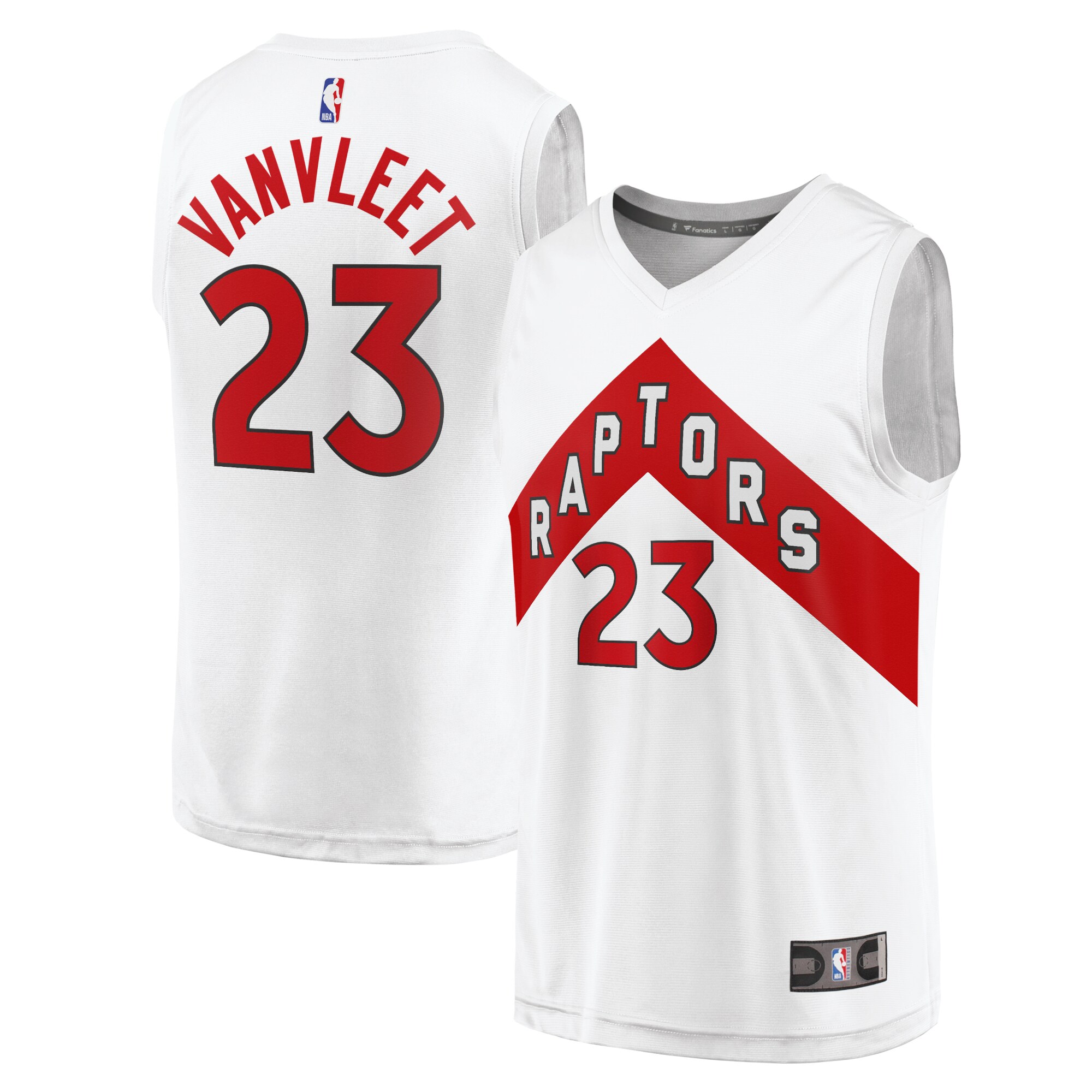 Alternative view of Fred Vanvleet Toronto Raptors Fanatics Branded Fast Break Replica Jersey - Association Edition - White