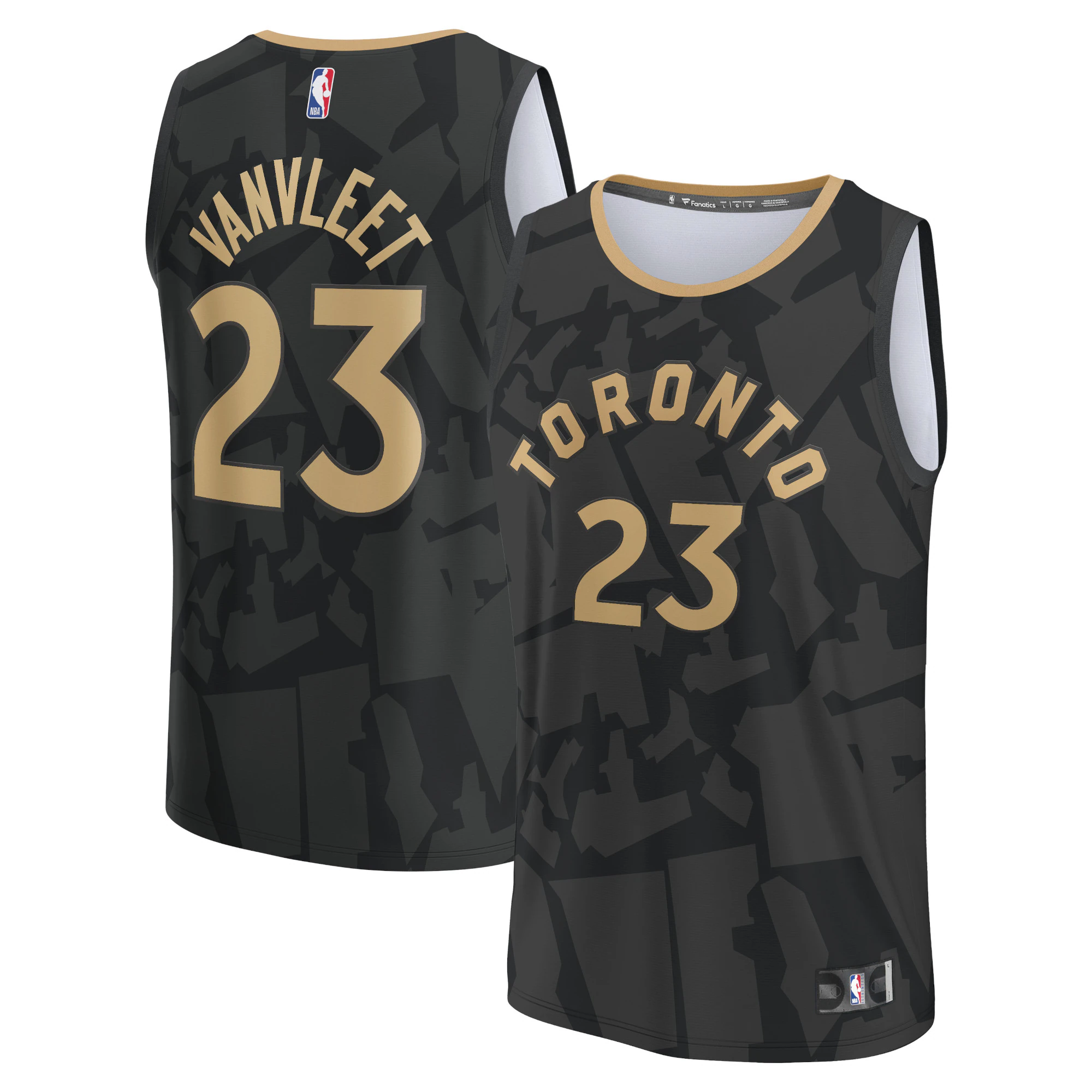 Fred Vanvleet Toronto Raptors Fanatics Branded Youth 2022/23 Fastbreak Jersey - City Edition - Black
