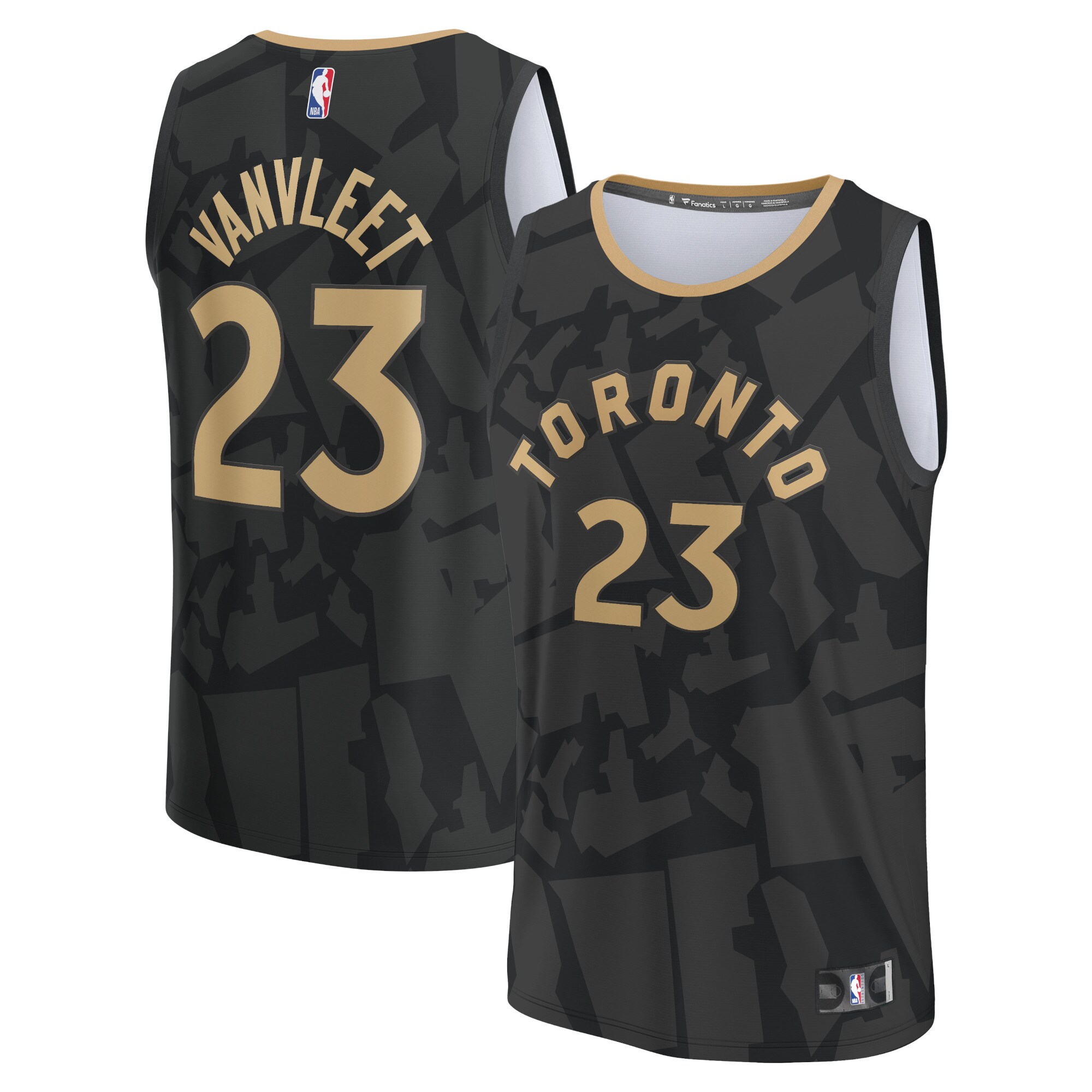 Fred Vanvleet Toronto Raptors Fanatics Fastbreak Jersey - City Edition - Black