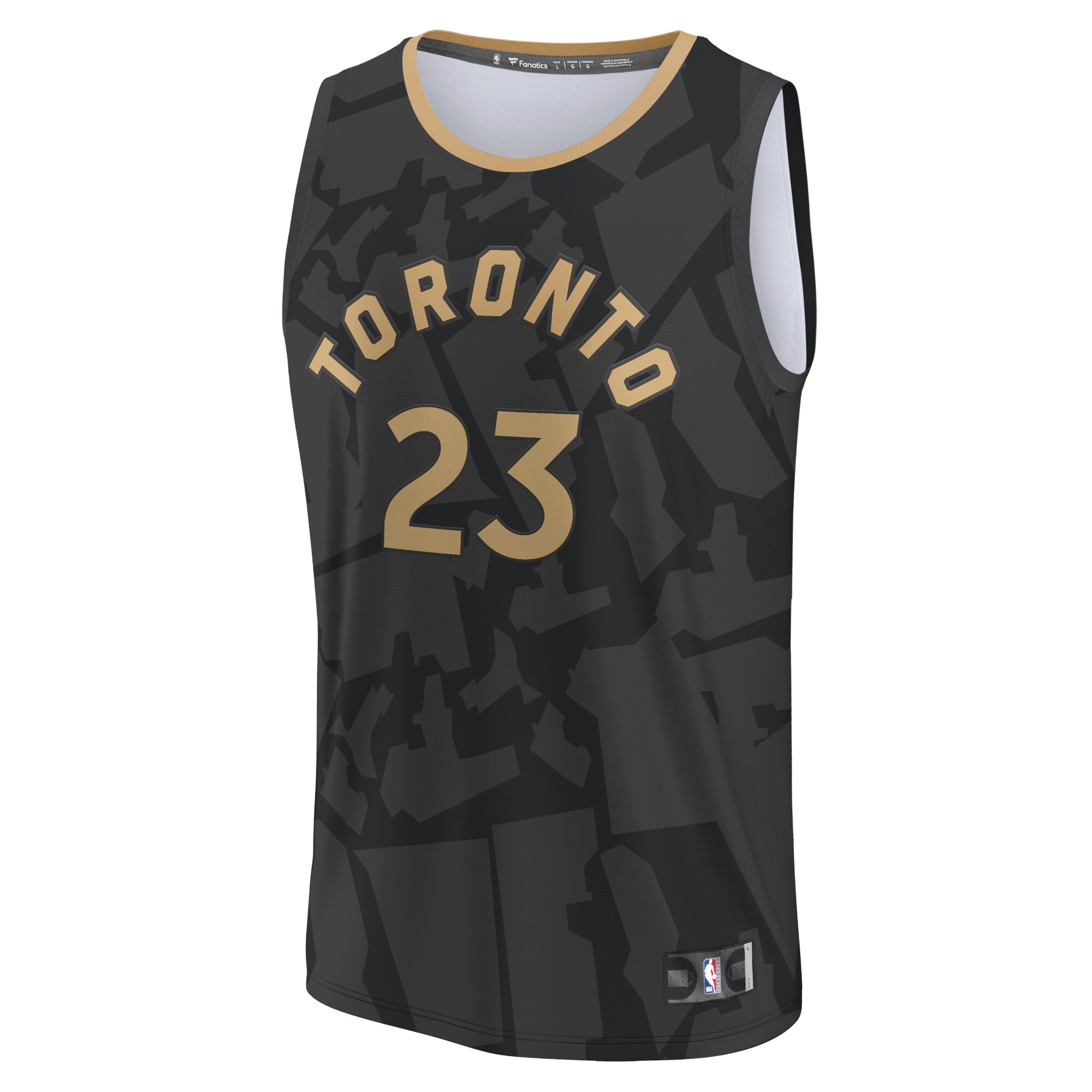 Alternative view of Fred Vanvleet Toronto Raptors Fanatics Fastbreak Jersey - City Edition - Black