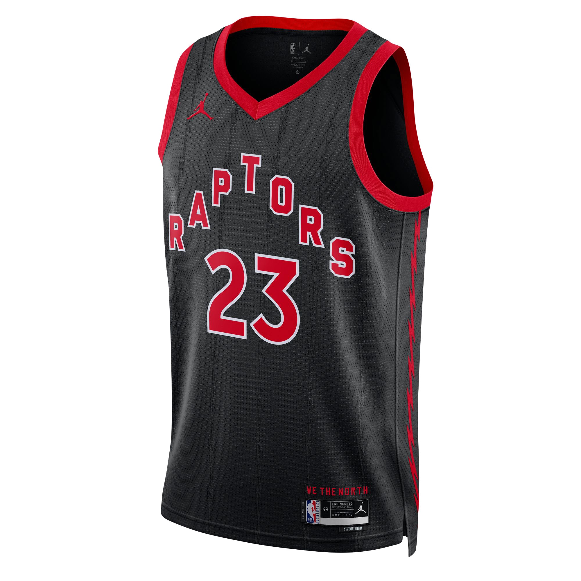 Alternative view of Fred Vanvleet Toronto Raptors Jordan Brand Unisex Swingman Jersey - Statement Edition - Black