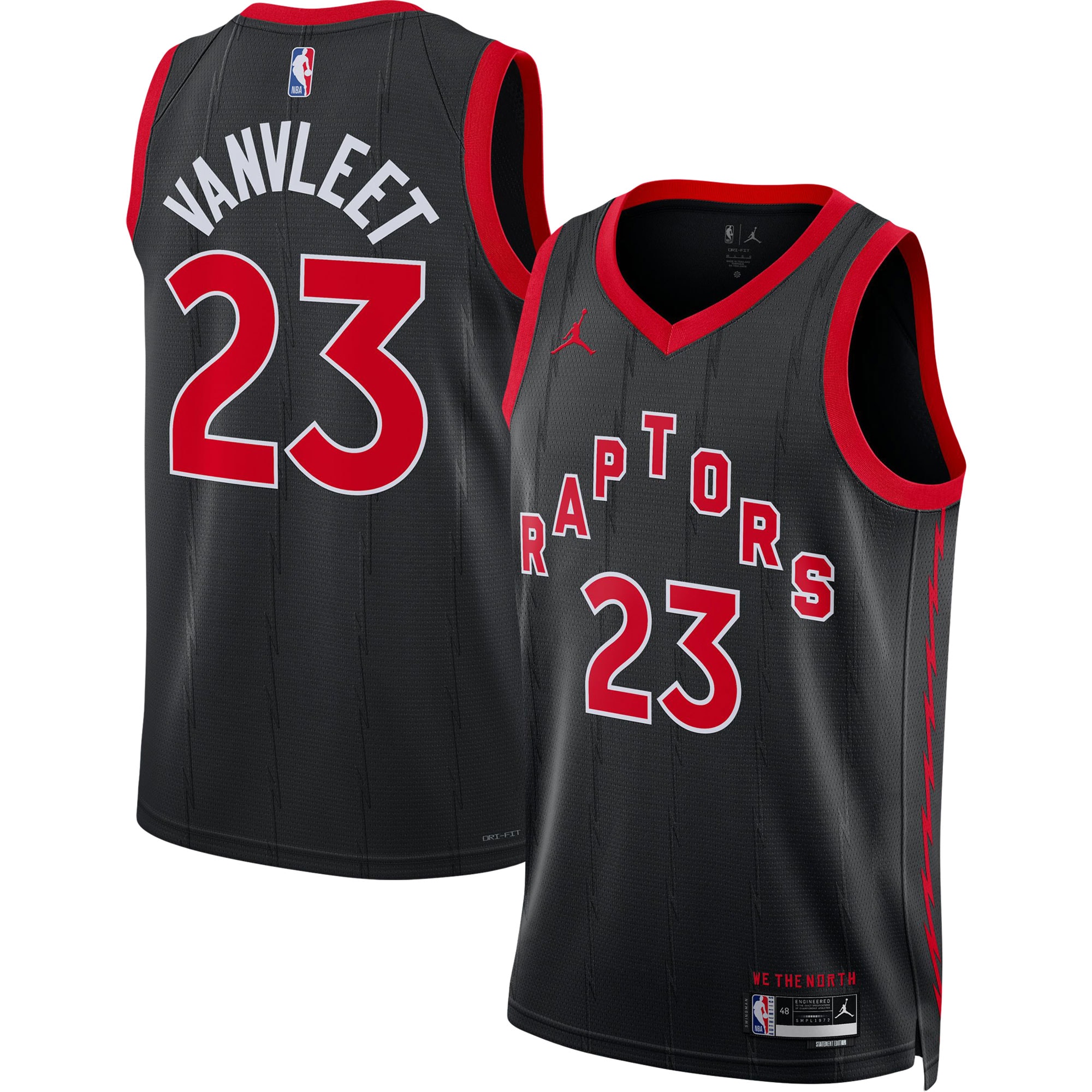 Fred Vanvleet Toronto Raptors Jordan Brand Unisex Swingman Jersey - Statement Edition - Black