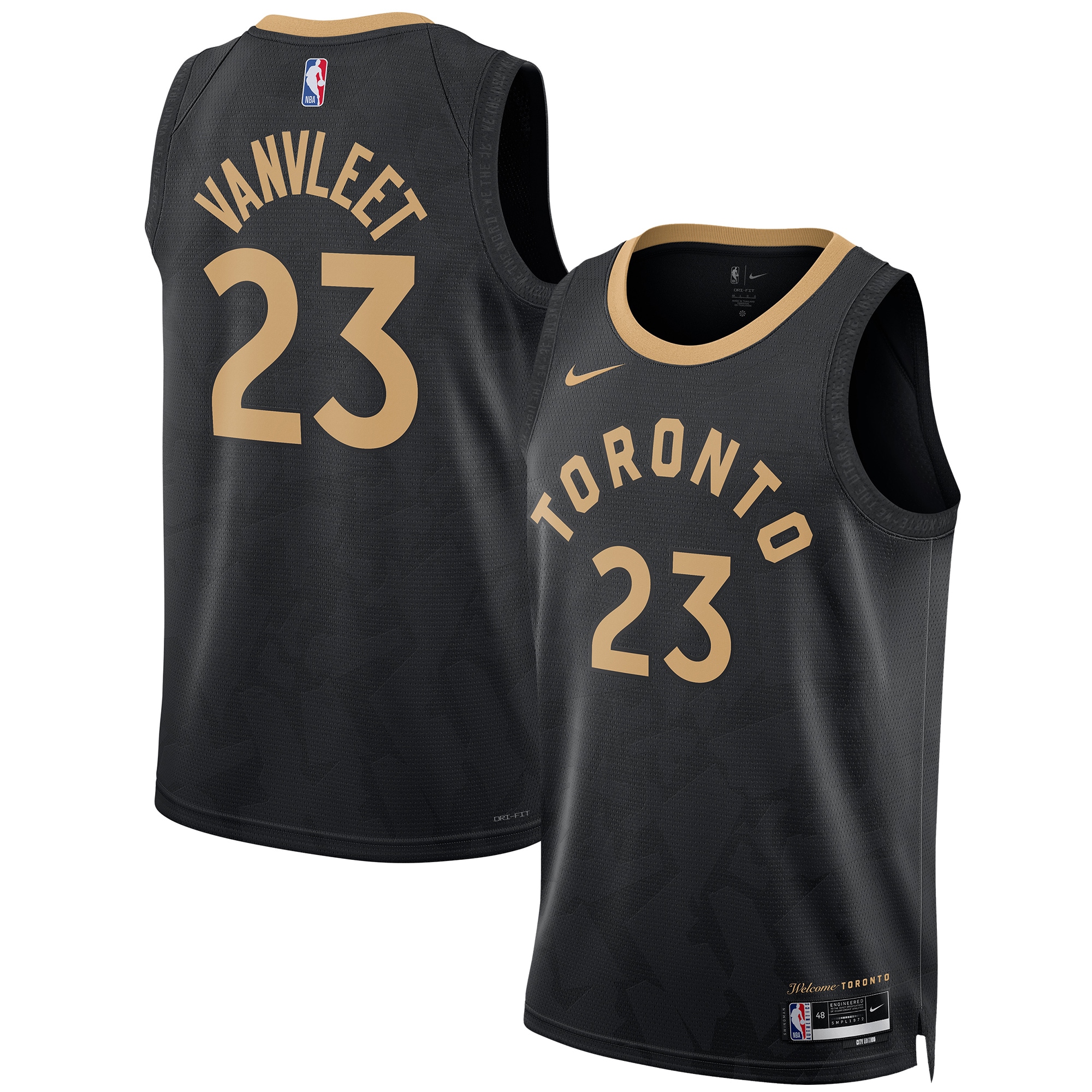 Fred Vanvleet Toronto Raptors Unisex 2022/23 Swingman Jersey – City Edition – Black