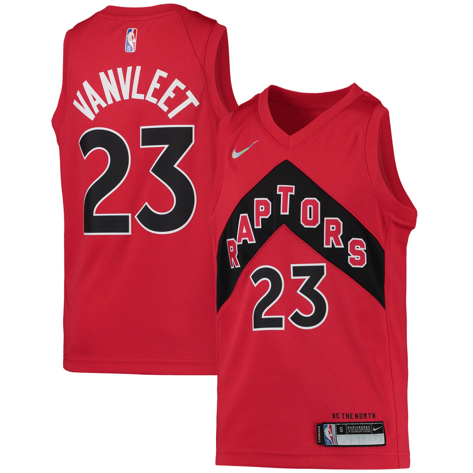 Alternative view of Fred Vanvleet Toronto Raptors Youth 2021/22 Diamond Swingman Jersey - Icon Edition - Red