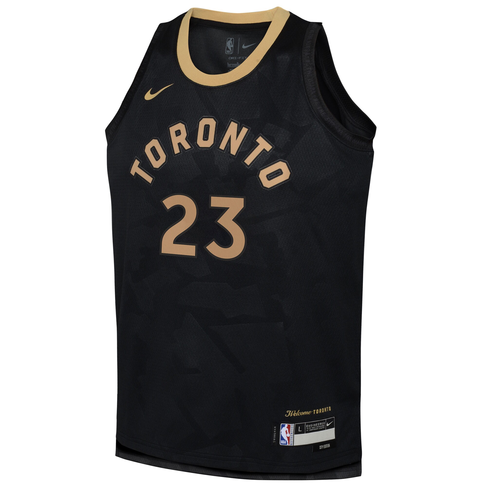 Alternative view of Fred Vanvleet Toronto Raptors Youth 2022/23 Swingman Jersey – City Edition – Black