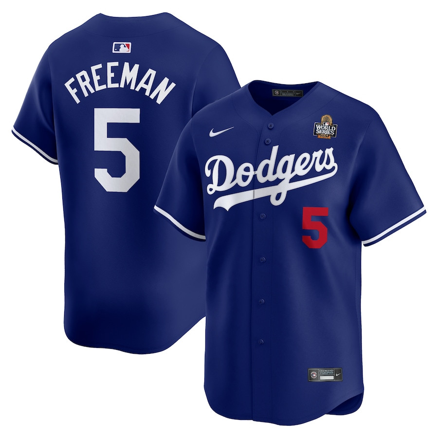 Freddie Freeman 5 Los Angeles Dodgers 2024 World Series Home Limited Player Men Jersey - Royal 