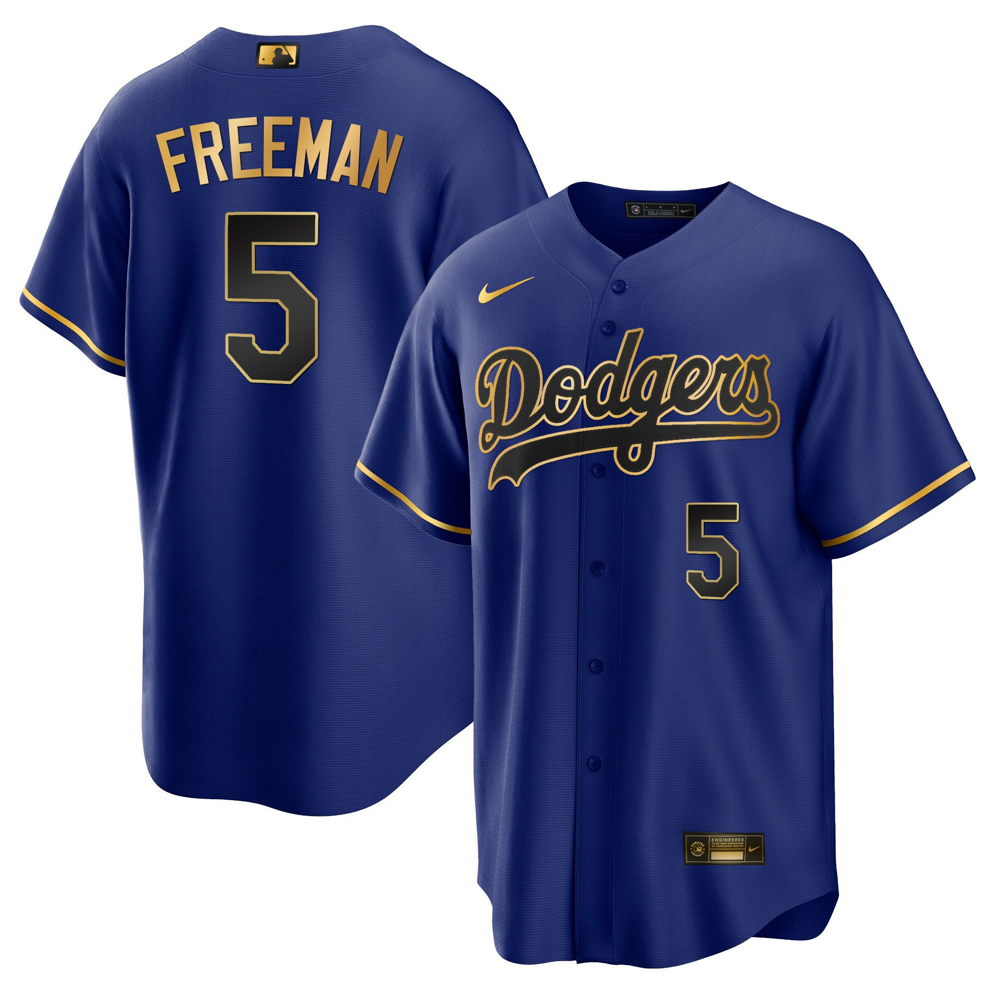 Freddie Freeman 5 Los Angeles Dodgers Baseball Men Jersey - Cool Black Royal 