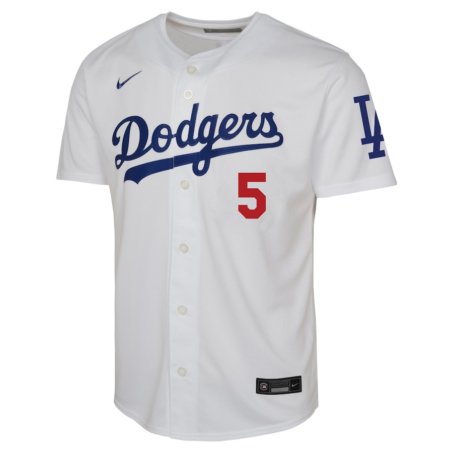 Alternative view of Freddie Freeman 5 Los Angeles Dodgers Home Limited Player YOUTH Jersey - White 