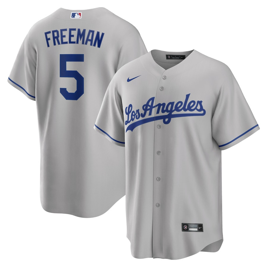 Freddie Freeman 5 Los Angeles Dodgers Road Men Jersey - Gray 