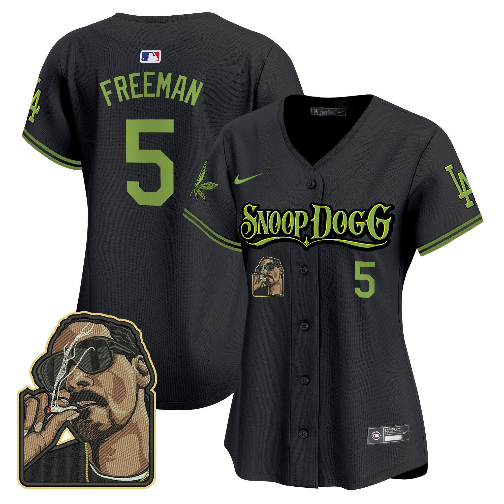 Freddie Freeman 5 Los Angeles Dodgers Snoop Dogg Women Jersey - Black 