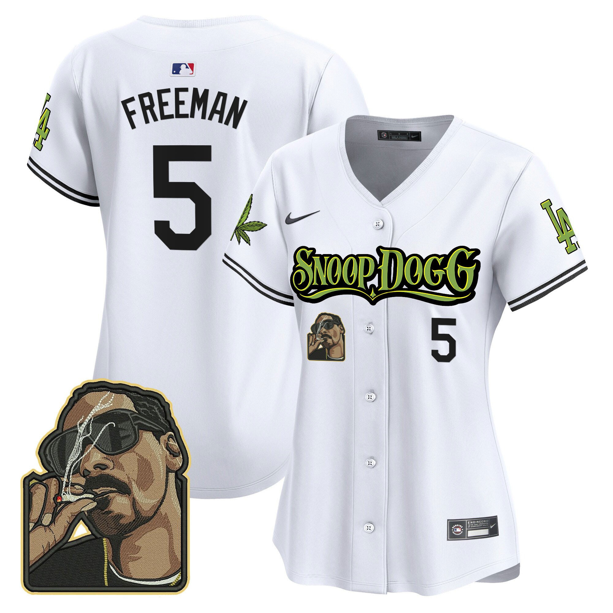 Freddie Freeman 5 Los Angeles Dodgers Snoop Dogg Women Jersey - White 