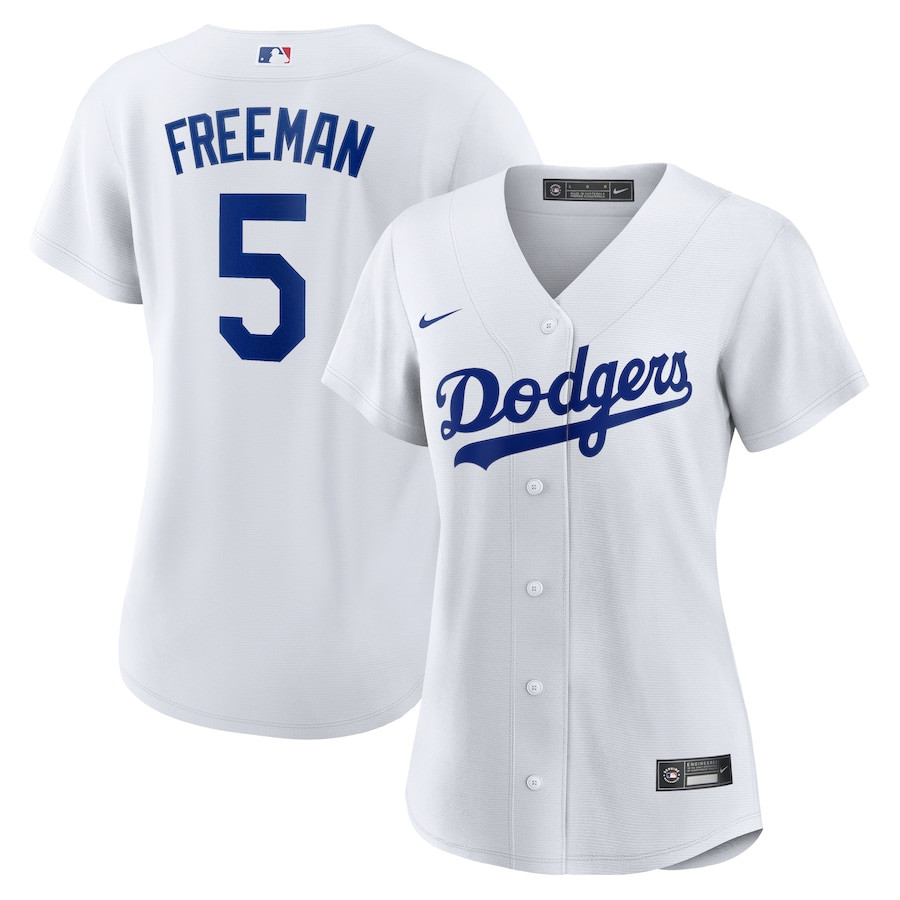 Freddie Freeman 5 Los Angeles Dodgers Women Home Jersey - White 