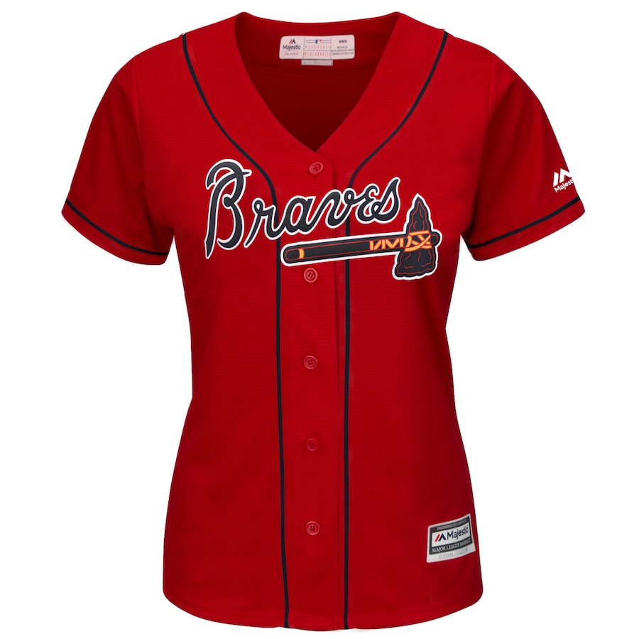 Alternative view of Freddie Freeman Atlanta Braves Majestic Women's 2019 Alternate Cool Base Player Jersey - Scarlet