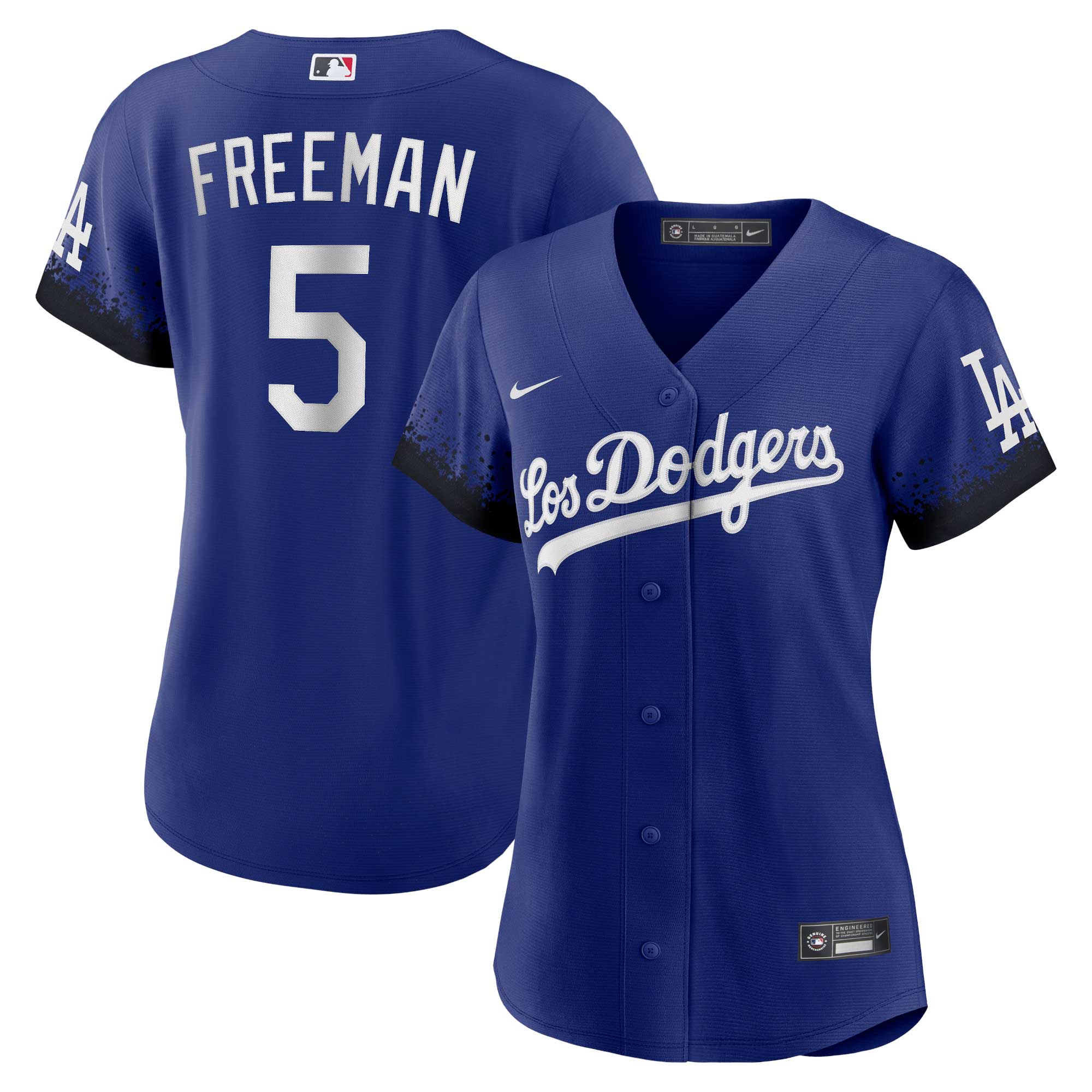 Alternative view of Freddie Freeman Los Angeles Dodgers Women’s City Connect Replica Player Jersey – Royal