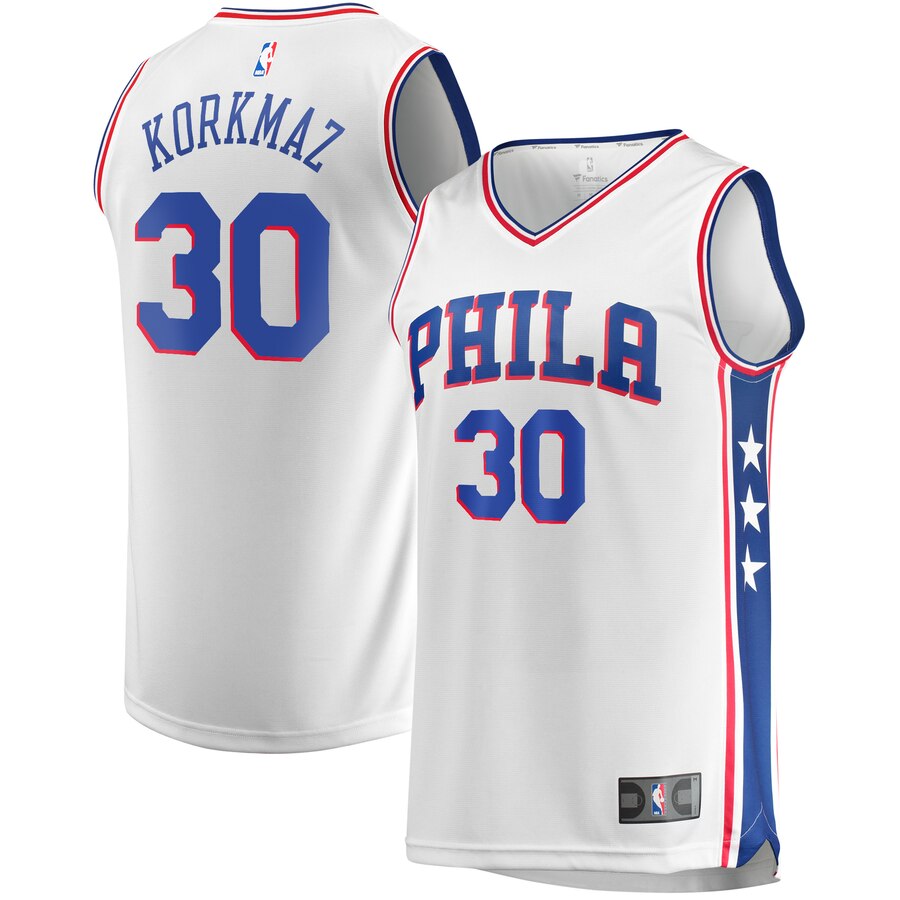 Furkan Korkmaz Philadelphia 76ers Fanatics Branded Fast Break Player Jersey – Association Edition – White