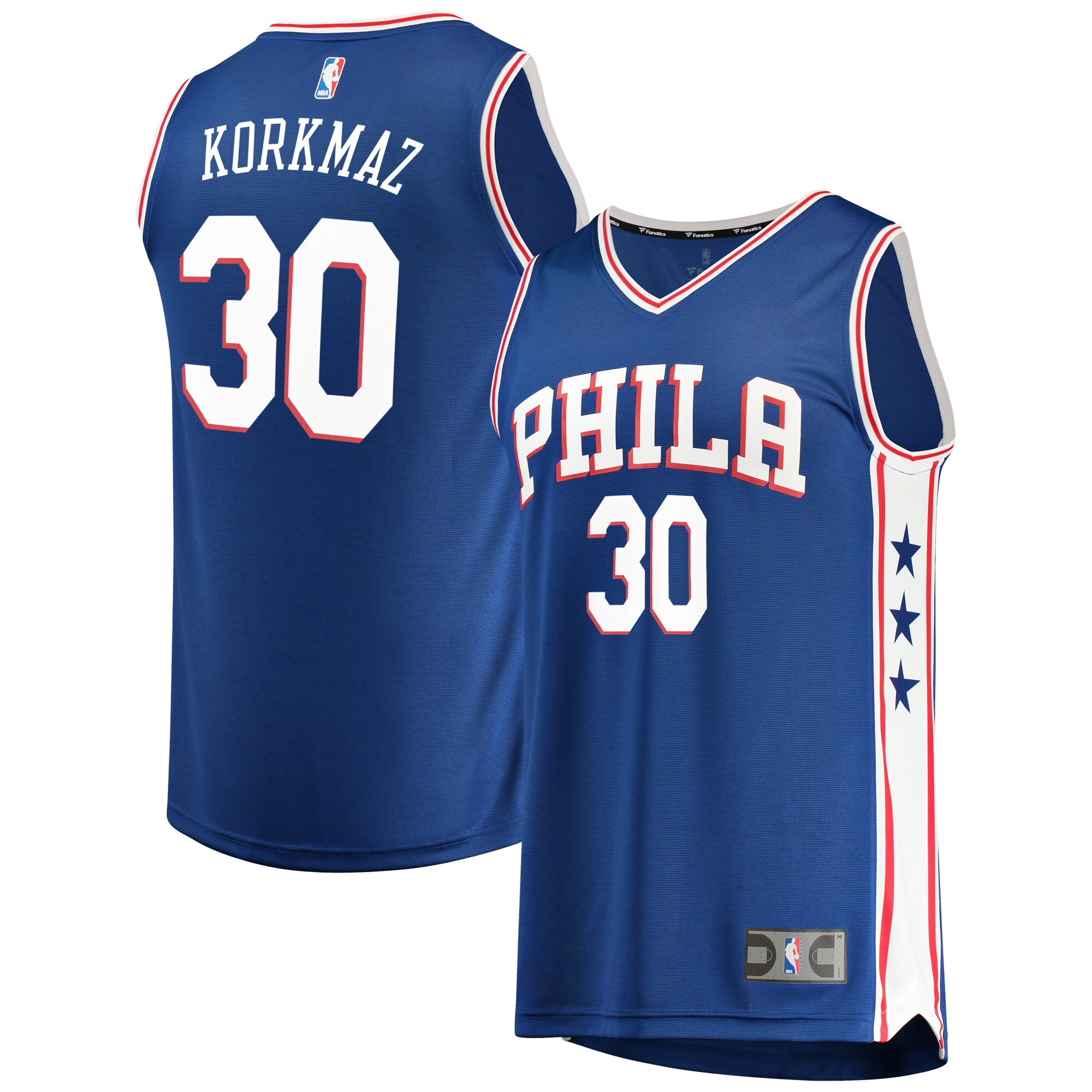 Alternative view of Furkan Korkmaz Philadelphia 76ers Fanatics Branded Fast Break Replica Player Jersey – Icon Edition – Royal