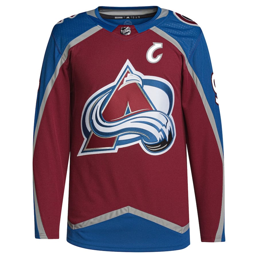 Alternative view of Gabriel Landeskog 92 Colorado Avalanche Primegreen Men Jersey - Burgundy - JS262 