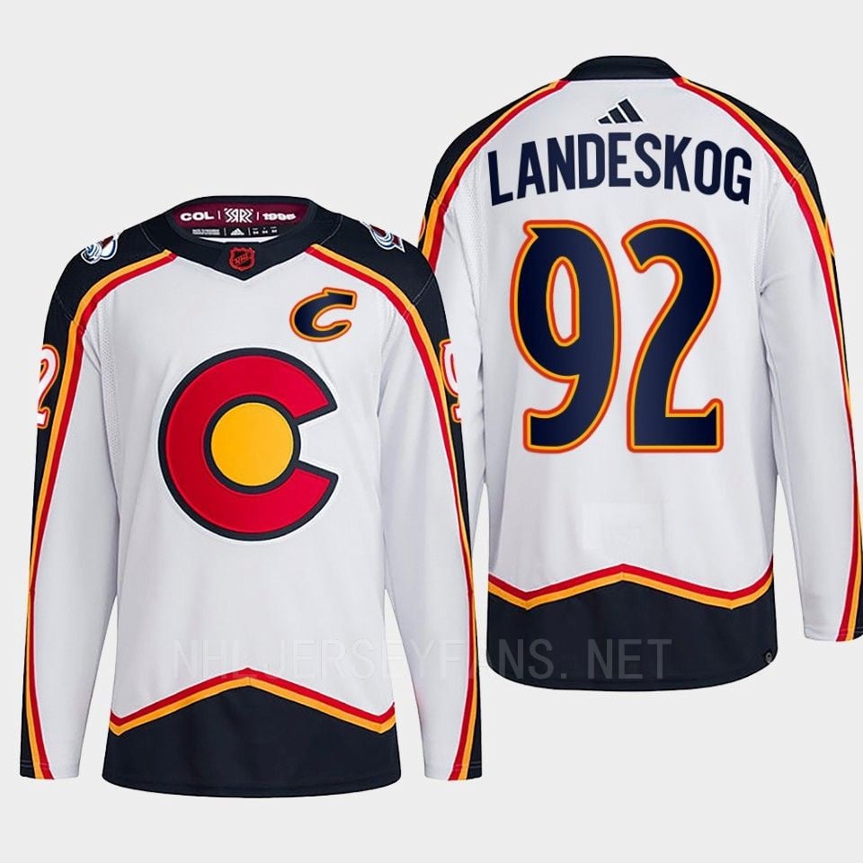 Gabriel Landeskog 92 Reverse Retro 2.0 2022 Colorado Avalanche White Jersey Primegreen - JS593 