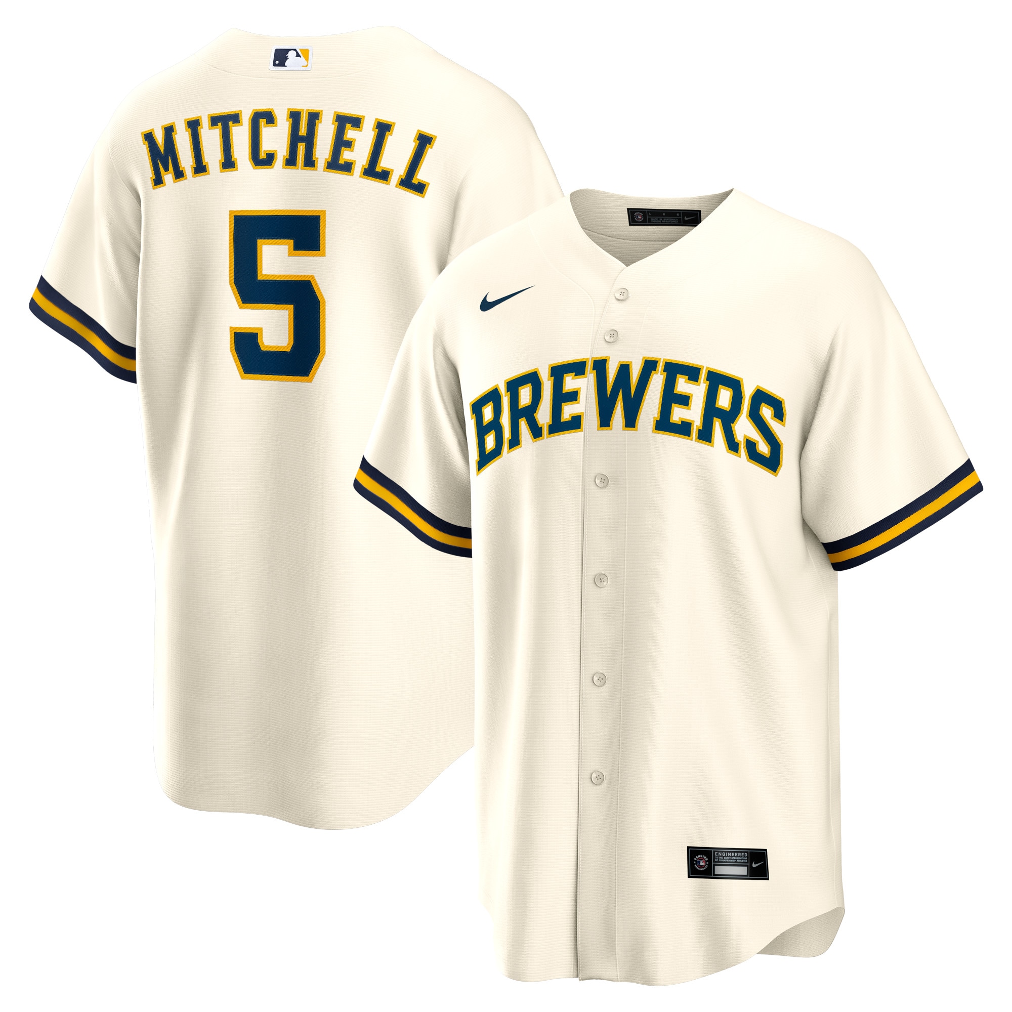 Garrett Mitchell Milwaukee Brewers Replica Player Jersey - Cream