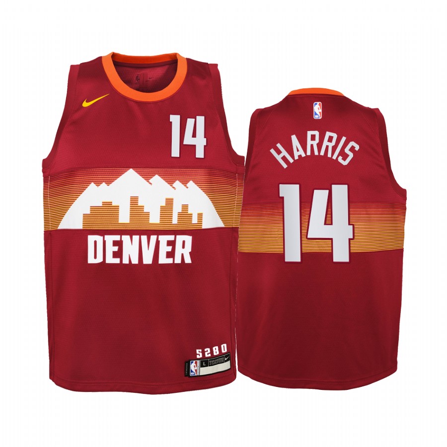 Gary Harris Denver Nuggets 2020-21 City Red Youth Jersey - New Uniform
