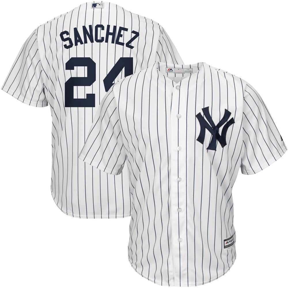 Gary Sanchez New York Yankees Majestic Home Official Cool Base Player Jersey - White/navy