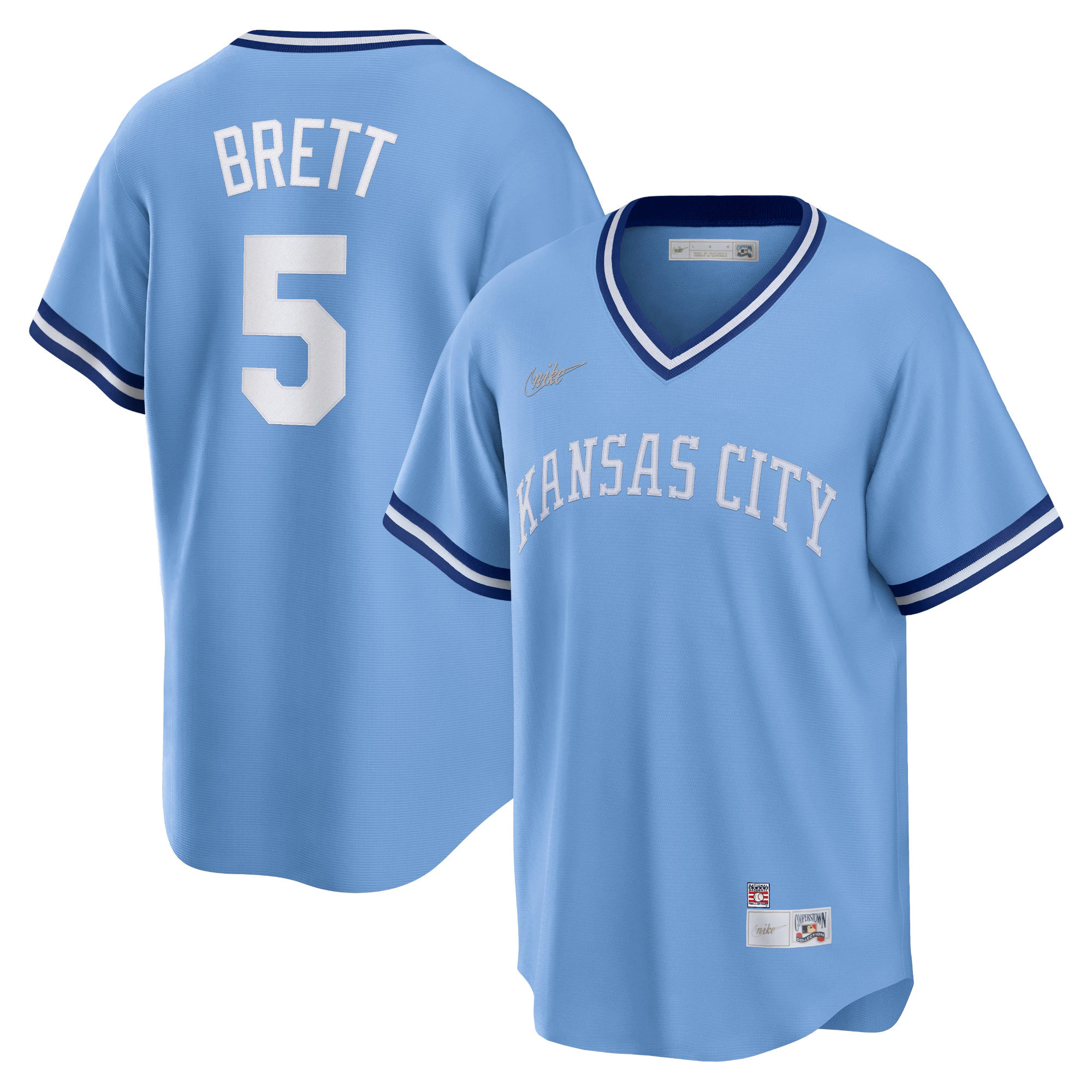 George Brett Kansas City Royals Road Cooperstown Collection Player Jersey – Light Blue