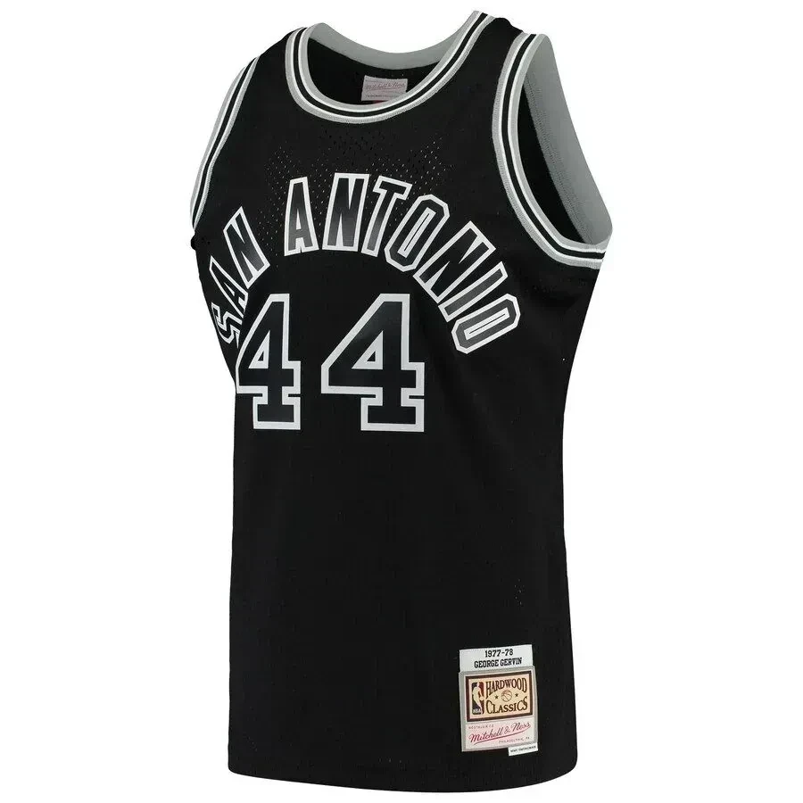 Alternative view of George Gervin San Antonio Spurs Mitchell & Ness 1977-78 Hardwood Classics Swingman Player Jersey - Black - JS961 