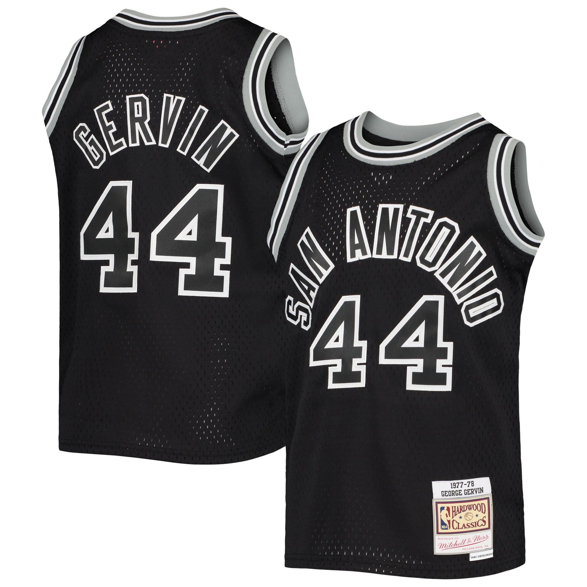 Alternative view of George Gervin San Antonio Spurs Mitchell & Ness Youth 1978/79 Hardwood Classics Swingman Jersey - Black