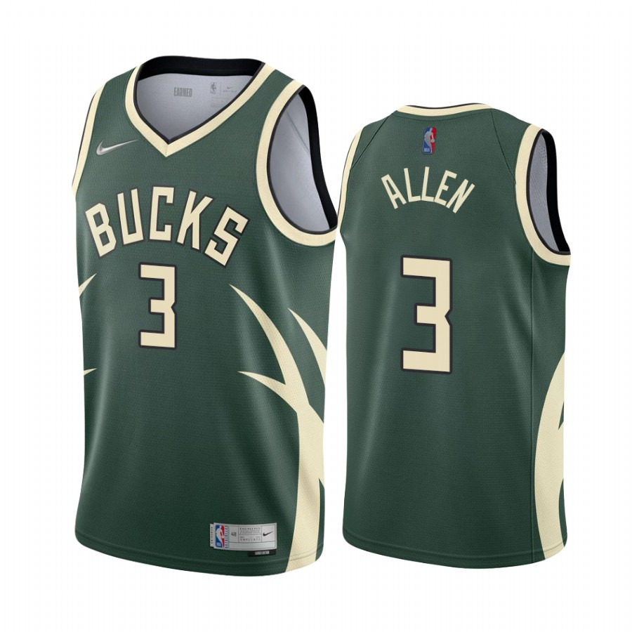 George Hill 3 Milwaukee Bucks Earned Edition Green Jersey - JS746 