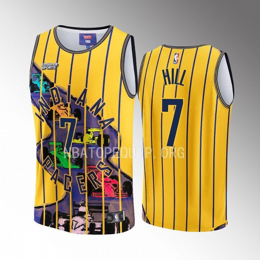 George Hill 7 Indiana Pacers NBA & KidSuper Studios Unisex Hometown Jersey - JS796 