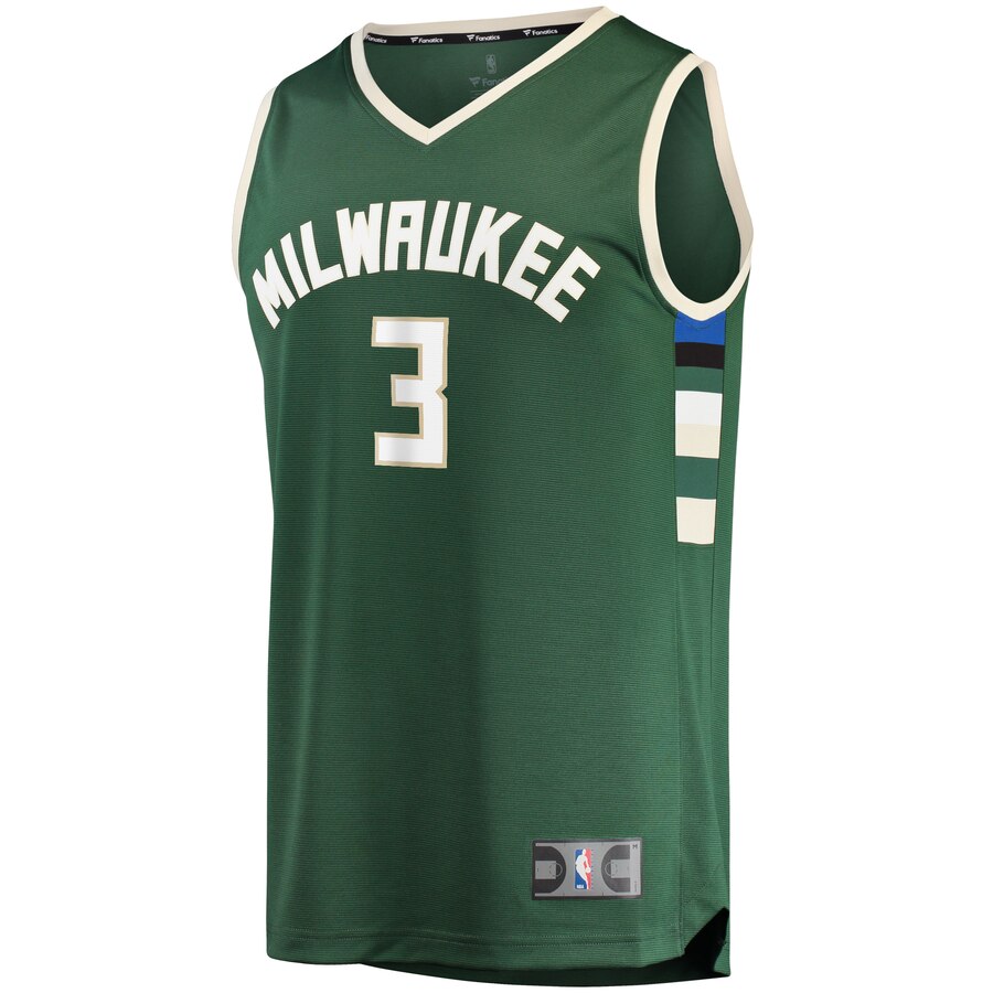 Alternative view of George Hill Milwaukee Bucks Fanatics Branded Fast Break Replica Player Jersey - Icon Edition - Hunter Green