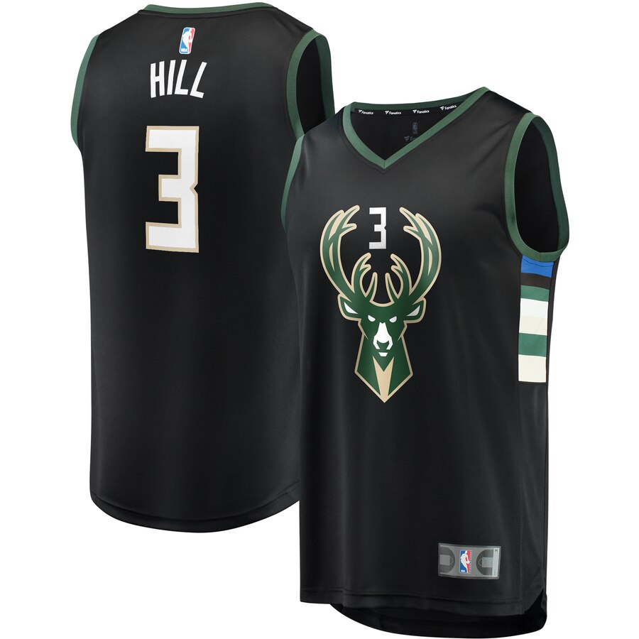 George Hill Milwaukee Bucks Fanatics Branded Youth Fast Break Replica Player Jersey - Statement Edition - Black