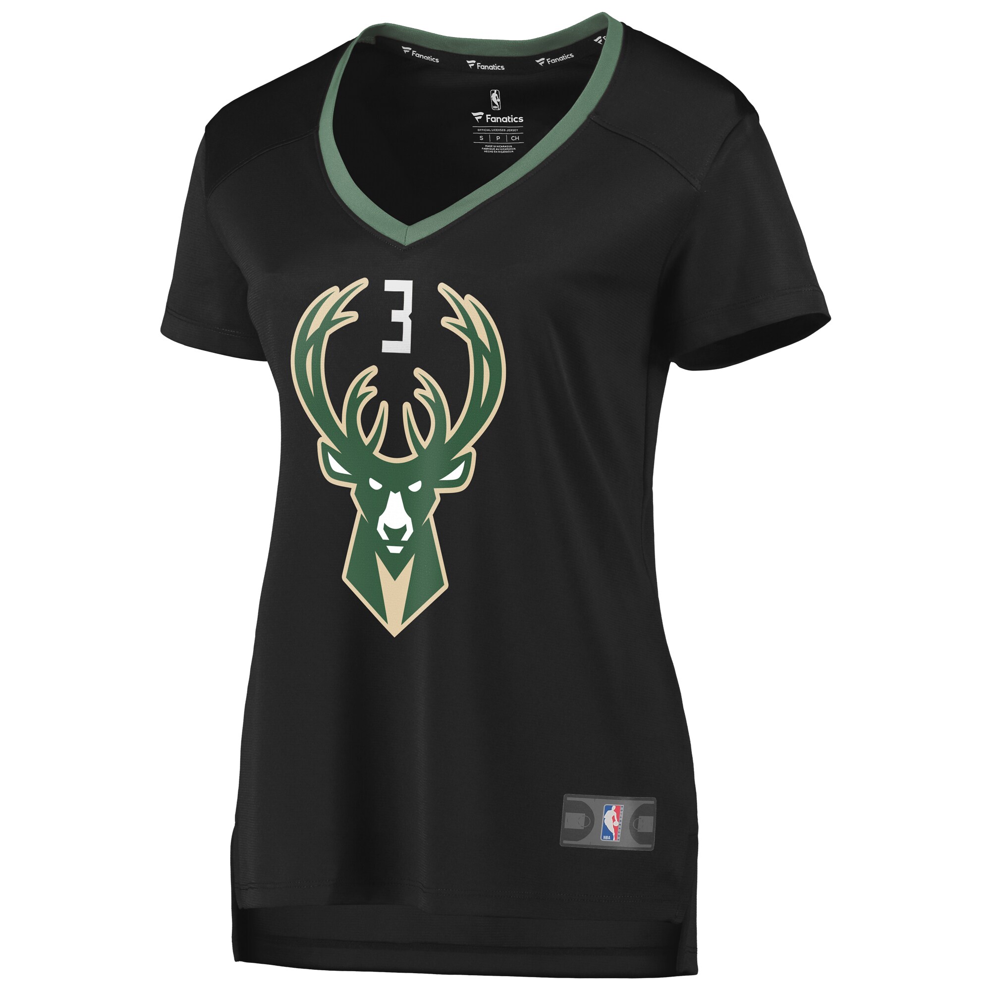 Alternative view of George Hill Milwaukee Bucks Fanatics Women's Fast Break Replica Player Jersey - Statement Edition - Black