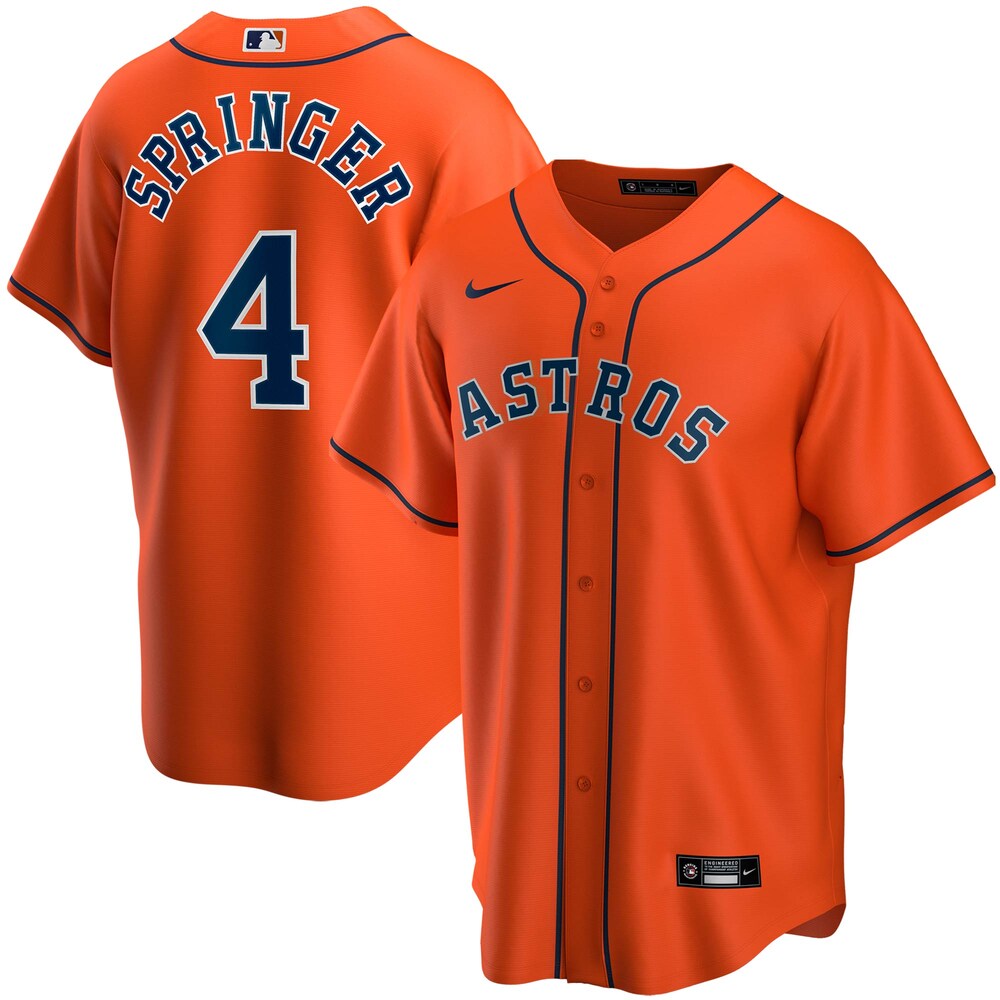 George Springer Houston Astros Alternate 2020 Player Jersey - Orange