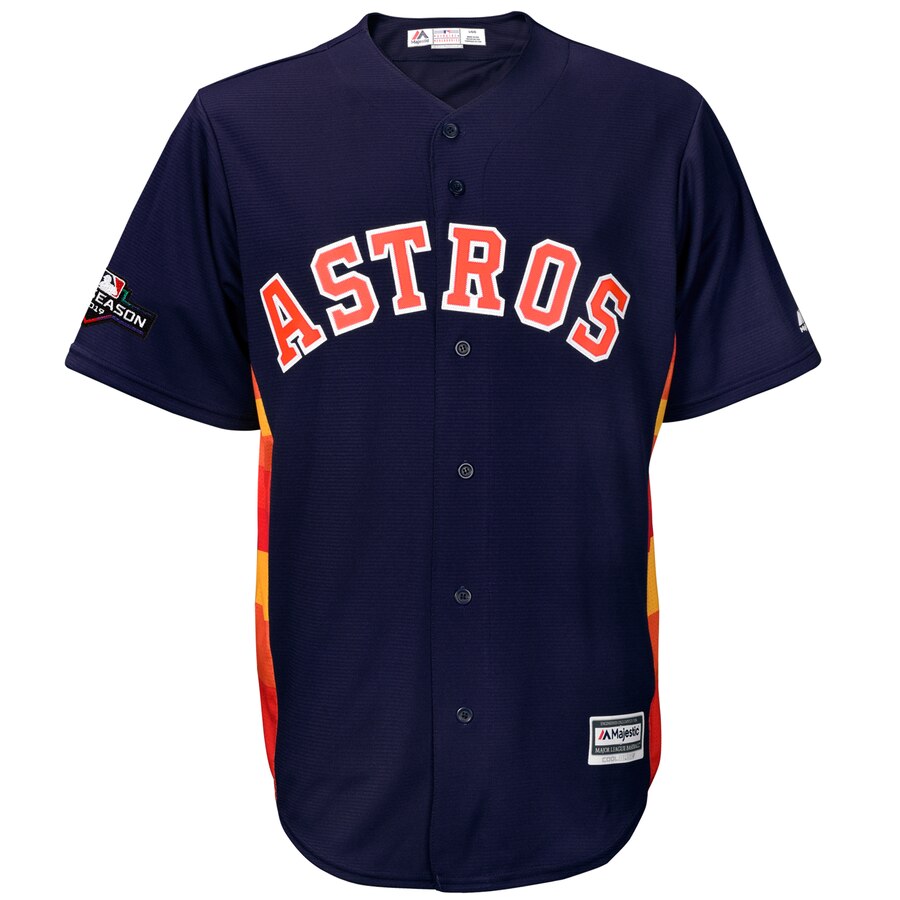 Alternative view of George Springer Houston Astros Majestic 2019 Postseason Official Cool Base Player Jersey - Navy