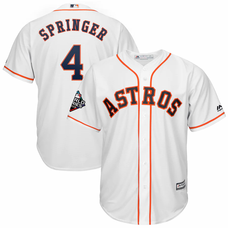 George Springer Houston Astros Majestic 2019 World Series Bound Official Cool Base Player Jersey – White