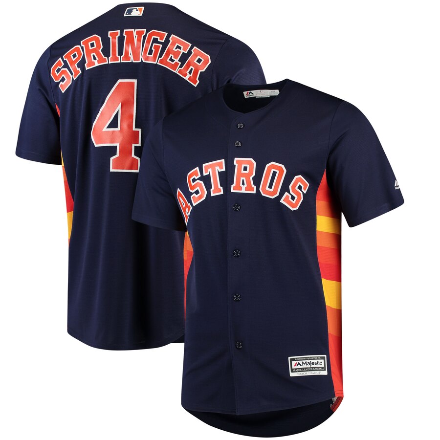 George Springer Houston Astros Majestic Official Cool Base Player Jersey – Navy