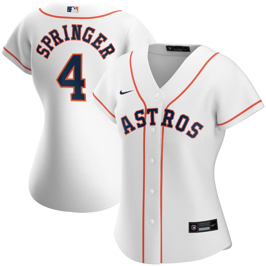 George Springer Houston Astros Women's Home 2020 Replica Player Jersey ÃƒÂ¢Ã¢â€šÂ¬Ã¢â‚¬Å“ White