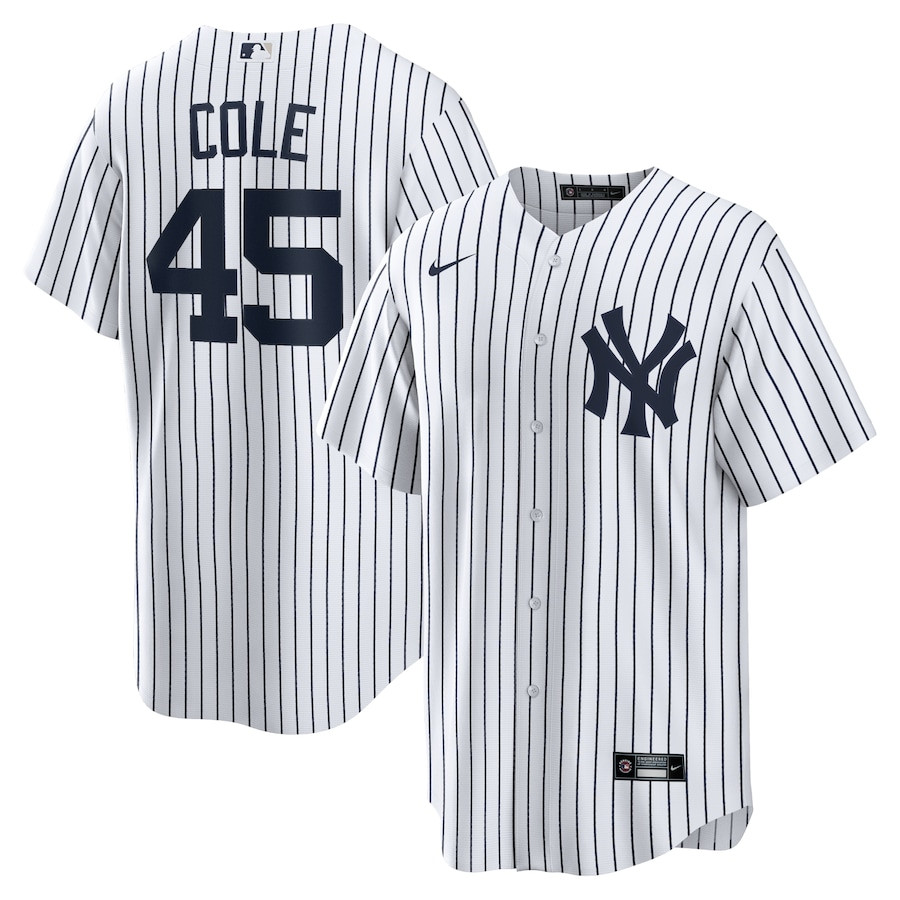 Gerrit Cole 45 New York Yankees Home Men Jersey - White 