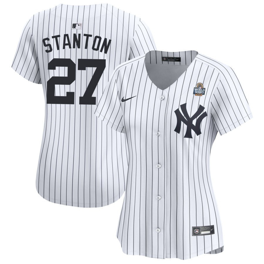 Giancarlo Stanton 27 New York Yankees Women's 2024 World Series Home Limited Jersey - White 
