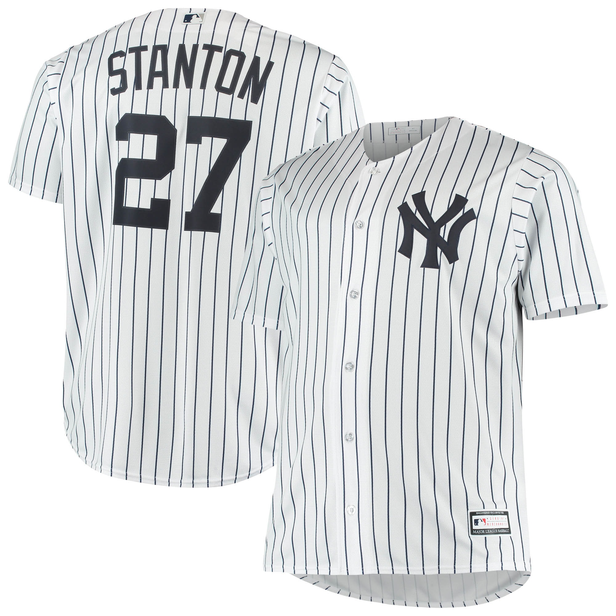 Alternative view of Giancarlo Stanton New York Yankees Big & Tall Replica Player Jersey - White