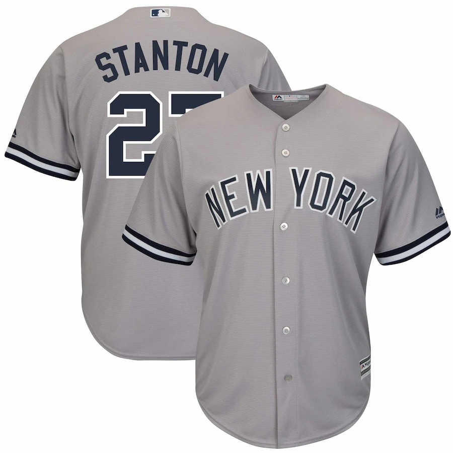 Giancarlo Stanton New York Yankees Majestic Big And Tall Alternate Cool Base Replica Player Jersey - Gray