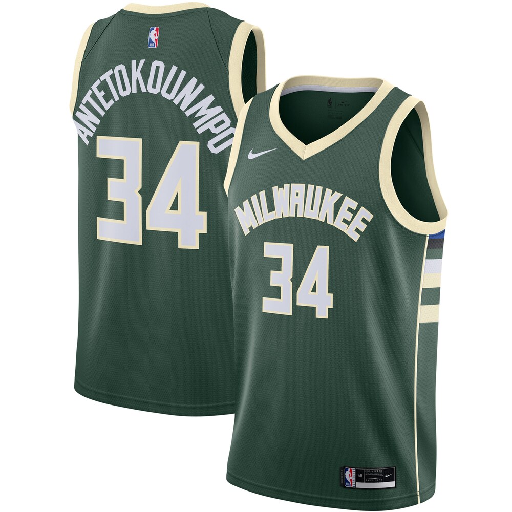 Giannis Antetokounmpo Milwaukee Bucks 2020/21 Swingman Jersey Green - Icon Edition