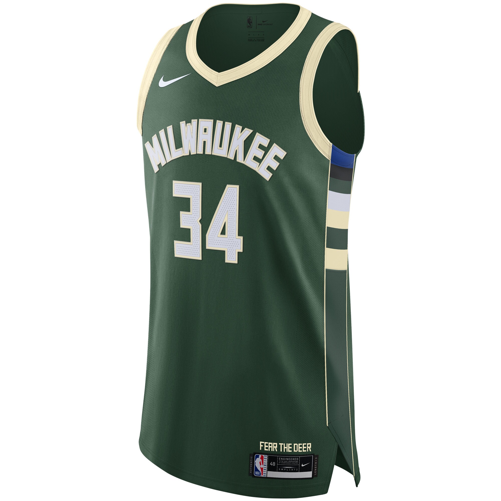Alternative view of Giannis Antetokounmpo Milwaukee Bucks Authentic Jersey - Icon Edition - Hunter Green