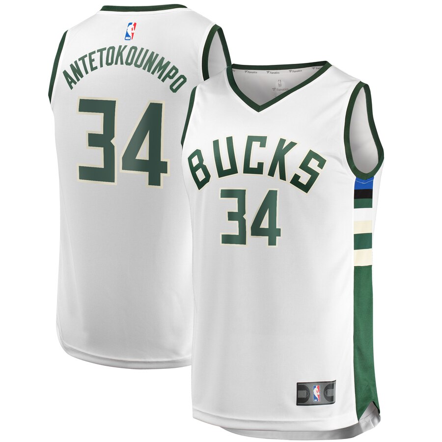 Giannis Antetokounmpo Milwaukee Bucks Fanatics Branded Fast Break Replica Player Jersey - Association Edition - White