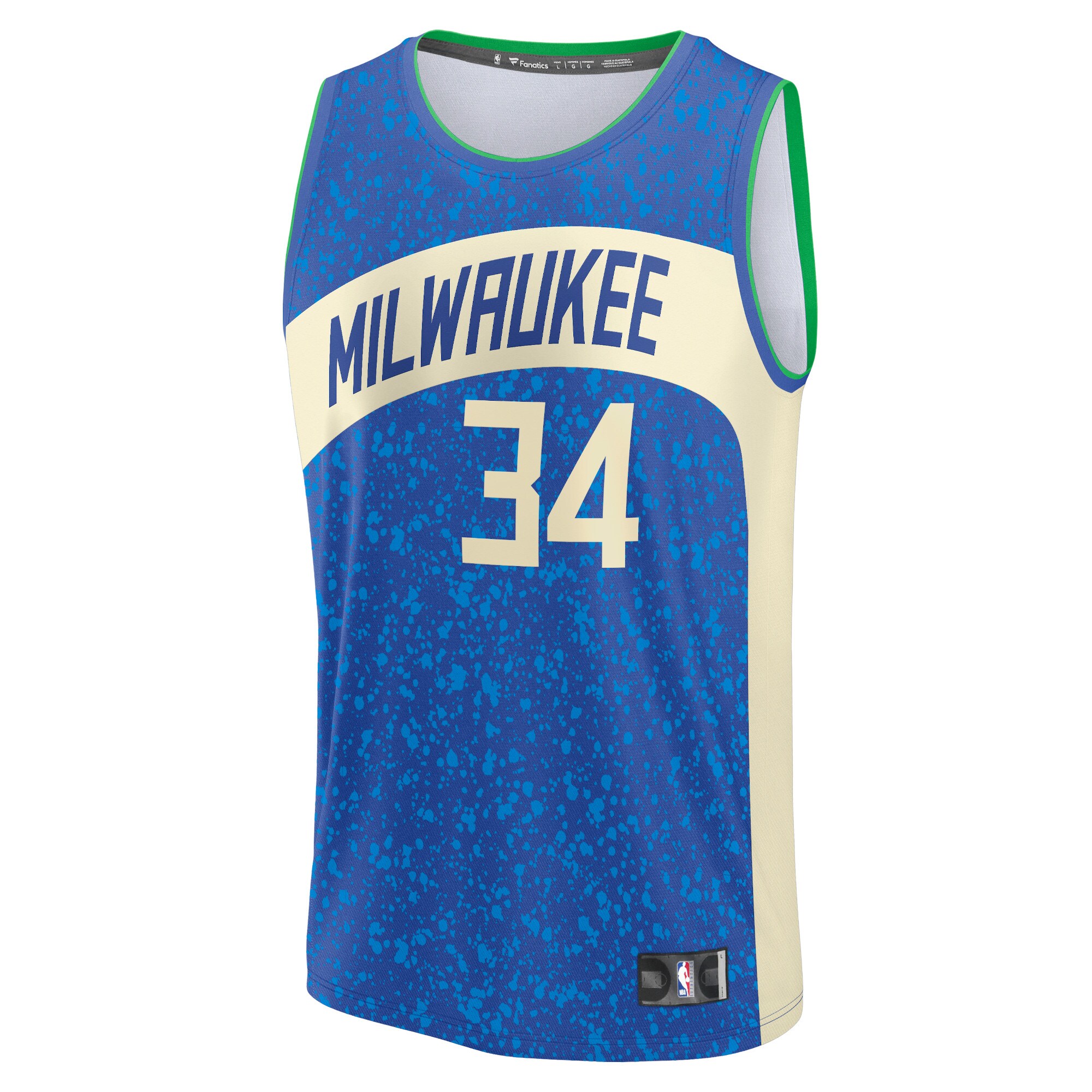 Alternative view of Giannis Antetokounmpo Milwaukee Bucks Fanatics Fast Break Jersey - Royal - City Edition
